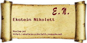 Ekstein Nikolett névjegykártya